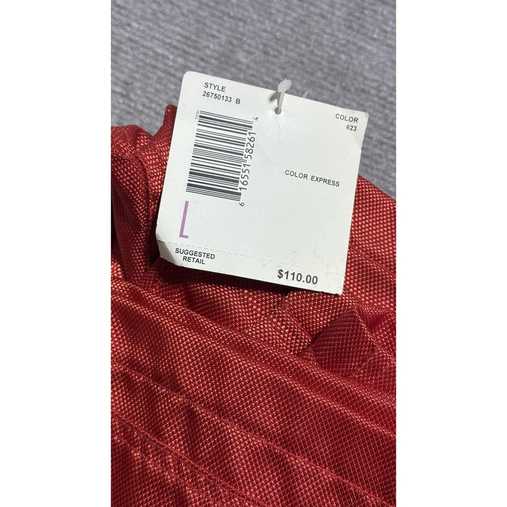 Liz Claiborne Jacket Womens Large Red Nylon Windbreaker Mesh Lined Zip Pockets - Picture 12 of 12